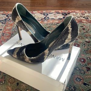 Limited Edition Manolo Blahnik Tie-Die Striped Heels